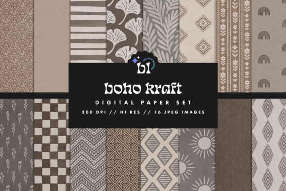 Boho Kraft Digital Paper: A Versatile Resource for Creative Projects