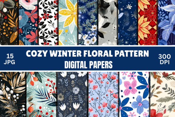 Cozy Winter Floral Seamless Paper Pattern