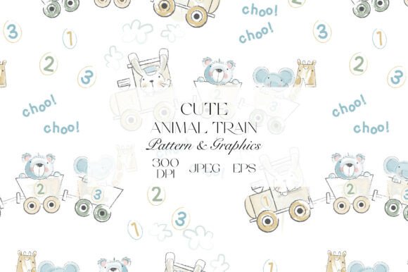 Cute Animal Train Seamless Pattern ā A Delightful Addition to Modern Design Projects