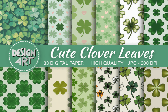 Cute Clover Leaves Pattern: A Whimsical Addition to Botanical and Seasonal Designs