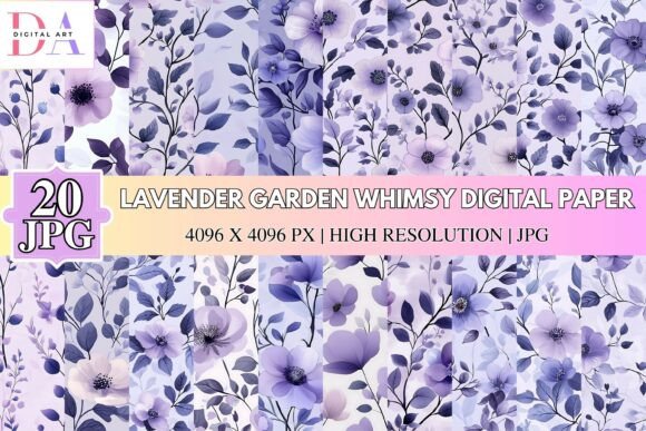 Embracing the Romantic Charm of Lavender Garden Whimsy Digital Paper in Modern Crafting