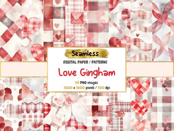 Enhancing Creativity with Love Gingham Seamless Digital Paper: A Romantic Twist on Classic Design