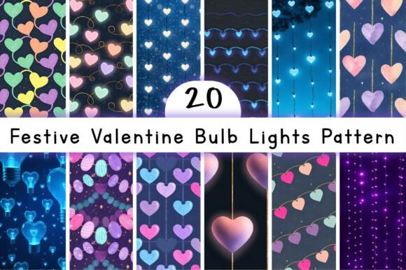 Festive Valentine Bulb Lights Pattern Adds Joy to Design Projects