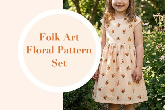 Folk Art Floral Pattern Set Adds a Sweet Boho Touch