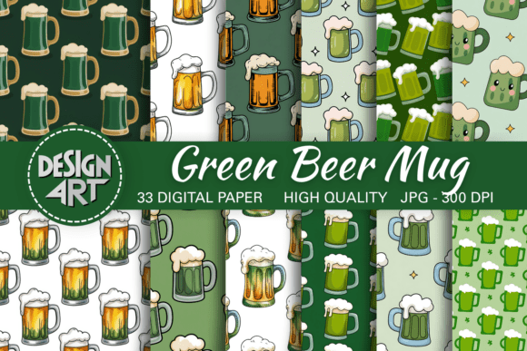 Green Beer Mug Pattern: Festive and Fun for St. Patrick’s Day Designs