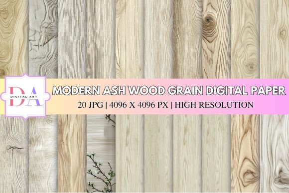Modern Ash Wood Grain Digital Paper: Elevating Design with Natural Elegance