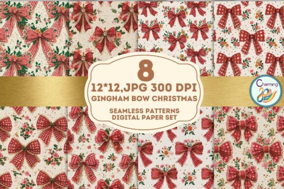 Seamless Paper Gingham Bow Christmas: A Versatile Design Tool for Modern Creators