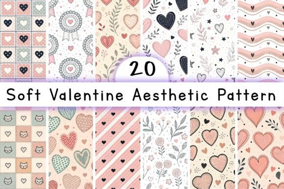 Soft Valentine Aesthetic Pattern: A Playful Design Asset