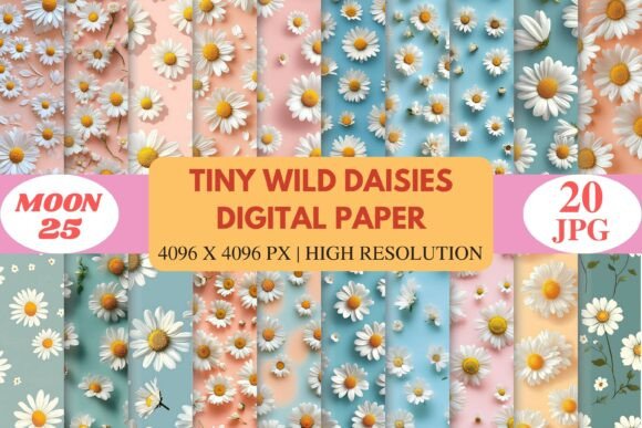 Tiny Wild Daisies Digital Paper: A Versatile Addition to Creative Workflows