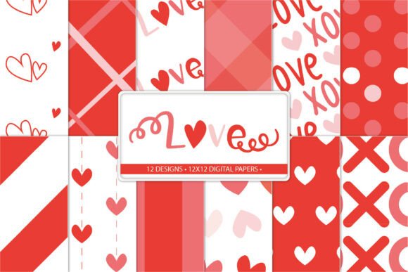 Valentine Digital Paper Pack: A Playful Collection for Creative Projects