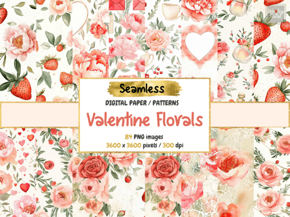 Valentine Florals Seamless Digital Paper: A Creative Must-Have