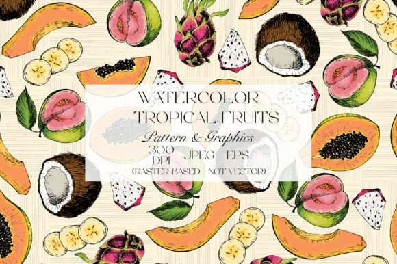 Watercolor Tropical Fruits Pattern: A Versatile Summer Design