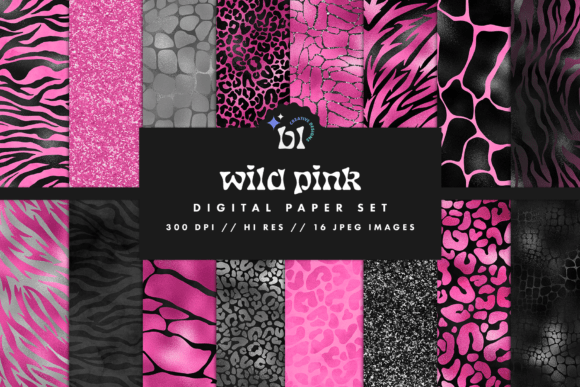 Wild Pink Safari Digital Paper: A Creative Tool for Scrapbooking, Planners, and More